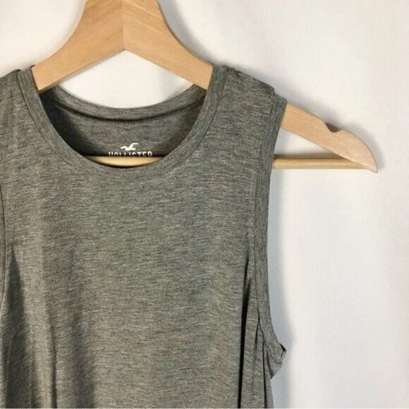 Hollister Gray Jersey Split Hem Tank Top S - Picture 3 of 5